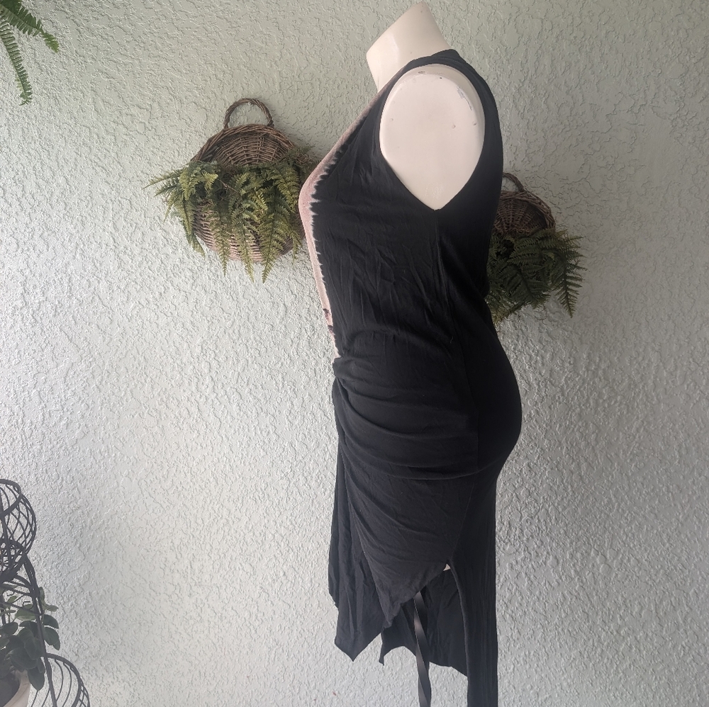 Allsaints Riviera Flora Gathered Dress -‎ Black Size M - Picture 6 of 8